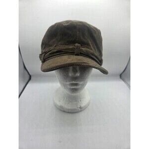 New York & Co Faux Suede Flat Hat Retro Military Style Cadet Cap Causal Hat